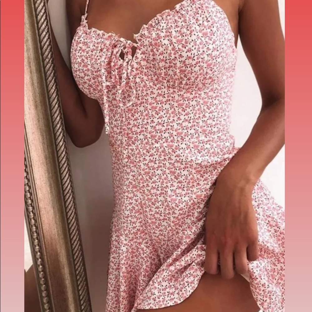 Women's Sundress Short Mini Dress - Pink - Size Medium
